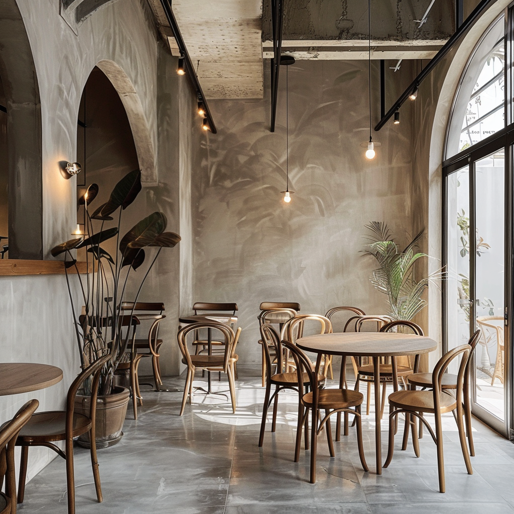 Cozy café with Changshi dining chairs