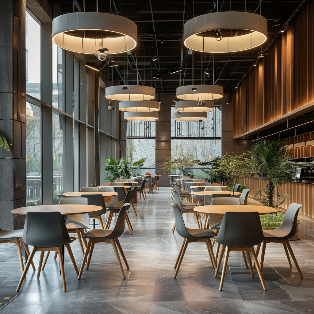 University cafeteria with Changshi chairs